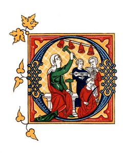 Kezdő O betű, 14. század, 1843. alkotó: Henry Shaw