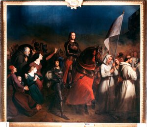 „Joan of Arc belépése Orleansba, a város felszabadításának estéje, 1429. május 8.” c1818-1862 alkotó: Henry Sheffer
