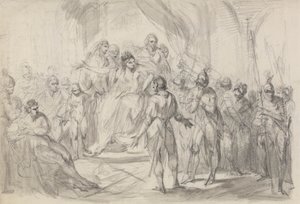 István foglyot hozott Mathilda császárnőnek alkotó: Henry Singleton