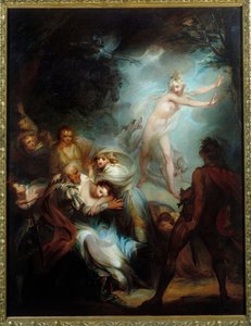 A kísértetjárta erdő. Henry Singleton (1766 - 1839) festménye.