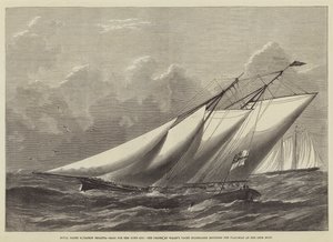 Royal Yacht Squadron Regatta, verseny a Town Cup-ért, a walesi herceg Hildegarde nevű jachtja megkerüli a zászlós hajót a Lepe bójánál.