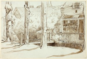 Ház és öreg fák alkotó: Henry Stacy Marks