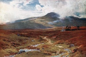 Egy mocsár Killin közelében, Perthshire (színes lithó)