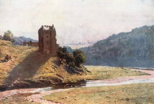Neidpah Castle, Peeblesshire (színes litográfia)