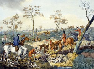 Borítórajz a „Foxhunting”-ből, Thomas Sutherland (1785-1838) metszetében (színes litó)