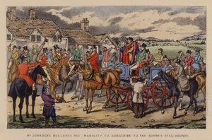 Illusztráció Jorrocks vidámságához és vidámságához (színes litó) alkotó: Henry Thomas (after) Alken