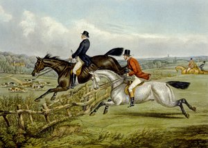 Ugrás, tányér a "The Right and The Wrong Sort"-ból, Fores Hunting Sketches, metszett John Harris alkotó: Henry Thomas (after) Alken