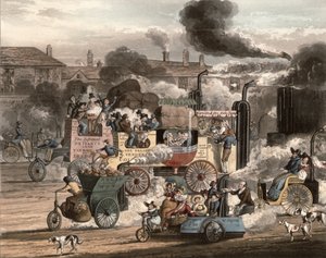 Kilátás a Whitechapel Roadra, a Progress of Steam épületéből, 1828 alkotó: Henry Thomas Alken