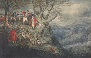 C.J. Apperley („Nimrod”) The Life of a Sportsman című művének illusztrációja: „Éjszakai jelenet Sir Thomas Mostynnal” alkotó: Henry Thomas Alken