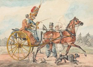 „Sportfelfedezések, avagy a vezetés nyomorúságai ...” Felfedezi, hogy egy kis oszlopot nézett el az ostort tartó keze felől alkotó: Henry Thomas Alken