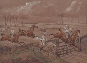 Nacton éjszakai lovasai: Az utolsó mező Nacton Heath közelében alkotó: Henry Thomas Alken