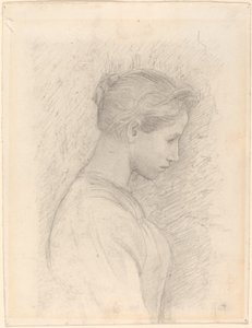 Egy fiatal nő profiljában alkotó: Henry Tonks