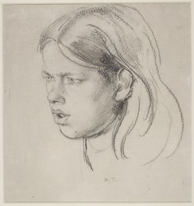 Egy lány feje (kréta papíron) alkotó: Henry Tonks