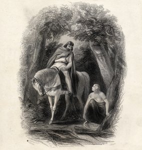 Cormac király (megh. 1138) és a Fair Eithne, J. Rogers metszete, T. Wright „Írország története” című művéből, 1855 alkotó: Henry Warren