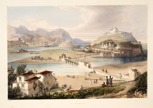 San Sebastian, a Díszletrajzok Spanyolország baszk tartományaiból, válogatott nemzeti zenével ?, kocsma. 1838 (kézzel színezett metszet)