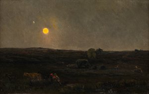 Telihold, Pikárdia (olaj, papír)