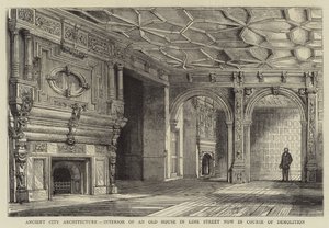 Ókori városépítészet, egy régi ház belseje a Lime Street-ben, jelenleg bontás alatt alkotó: Henry William Brewer