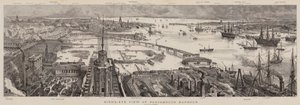 Portsmouth kikötője madártávlatból