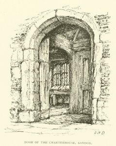 A Charterhouse ajtaja, London (metszet) alkotó: Henry William Brewer