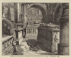 A néhai Sir Rowland Hill temetése, a Westminster Apátság Szent Pál kápolnájában alkotó: Henry William Brewer