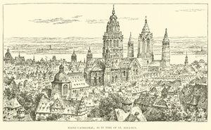 Mainzi katedrális, mint Szent Ignác idején (metszet) alkotó: Henry William Brewer