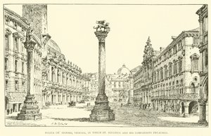 Piazza dei Signori, Vicenza, ahol Szent Ignác és társai prédikáltak (metszet) alkotó: Henry William Brewer