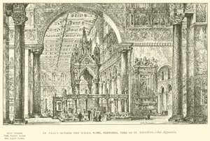 Szent Pál a falakon kívül, Róma, restaurált, Szent Ignác kora (metszet) alkotó: Henry William Brewer