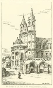 A székesegyház és a diéta házának romjai, Worms (metszet) alkotó: Henry William Brewer