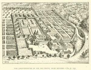 Val de Cristo Charterhouse, Segorbe közelében (metszet) alkotó: Henry William Brewer