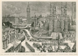 Őfelsége, a királynő jubileuma – a királynő hintójának érkezése a Westminster-apátságba alkotó: Henry William Brewer