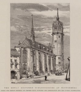 Az újonnan felújított Schlosskirche Wittenbergben alkotó: Henry William Brewer