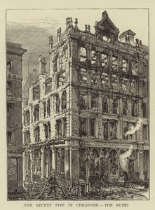 A legutóbbi tűz a Cheapside-ban, a romok alkotó: Henry William Brewer