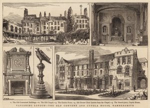 Eltűnő London, az Old Convent és a Cupola House, Hammersmith alkotó: Henry William Brewer