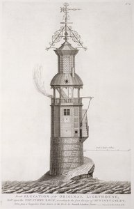 Eddystone világítótorony, amelyet Henry Roberts metszett (fl.1761), 1761