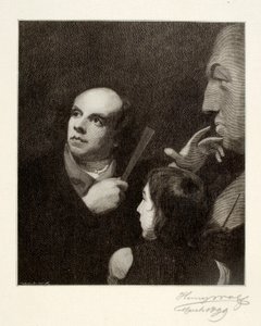 John Flaxman William Hayley mellszobrát modellezi alkotó: Henry Wolf