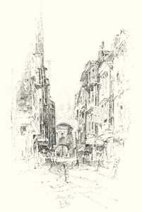 Butcher Row, London (litho) alkotó: Herbert (after) Railton
