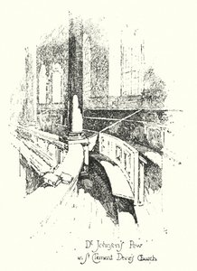 Dr. Johnson’s Pew, St Clement Dane’s Church, London (litho) alkotó: Herbert (after) Railton