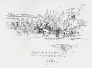 John Ruskin angol művészeti kritikus szobái az oxfordi Corpus Christi College-ban (litho) alkotó: Herbert (after) Railton