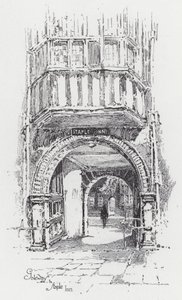 Gateway to Staple Inn (metszet) alkotó: Herbert (after) Railton