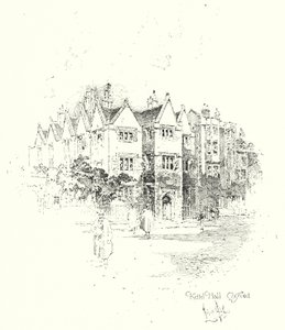 Kettel Hall, Oxford (litho) alkotó: Herbert (after) Railton