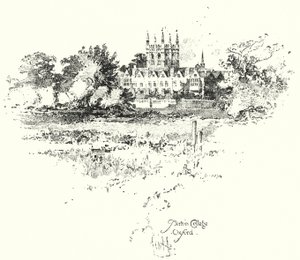 Merton College, Oxford (litho) alkotó: Herbert (after) Railton