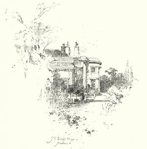 Mrs. Thrale háza, Streatham (litho) alkotó: Herbert (after) Railton