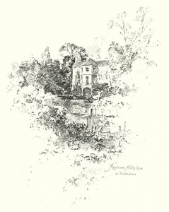 Kitty Clive rezidenciája, Twickenham, London (litho) alkotó: Herbert (after) Railton