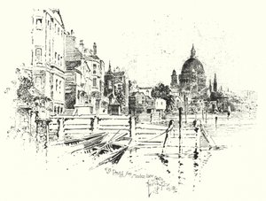 Szent Pál-székesegyház, London, a Maiden Lane Stairs-től (litho)