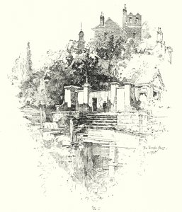 A Temple Stairs, London, 1790-ben (litho) alkotó: Herbert (after) Railton