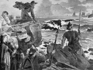 Vikingek megközelítésének megtekintése a Csatornában