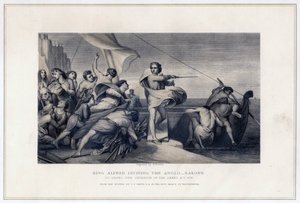 Alfréd király uszítja az angolszászokat a dánok inváziójának visszaverésére, 896, 1847