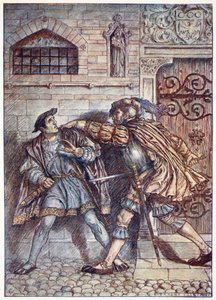 A kém lefoglalása, illusztráció a "Bayard: The Good Knight Without Fear and Without Reproach", Christopher Hare, kiad. 1911 (szepiaszínű fotó)