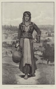 Egy názáreti nő a The Holy Land kiállításról, Jeruzsálemtől Damaszkuszig, a Dowdeswell Galériában, New Bond Street alkotó: Herbert Gustave Schmalz