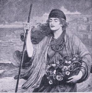 Nydia, a pompeii vak lány, illusztráció a világ legjobb könyveinek könyvtárából, 1940 körül alkotó: Herbert Gustave Schmalz